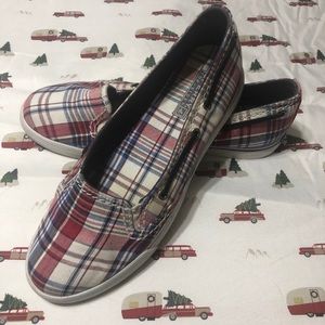 Sperry Top-Siders, plaid, Size 8.5